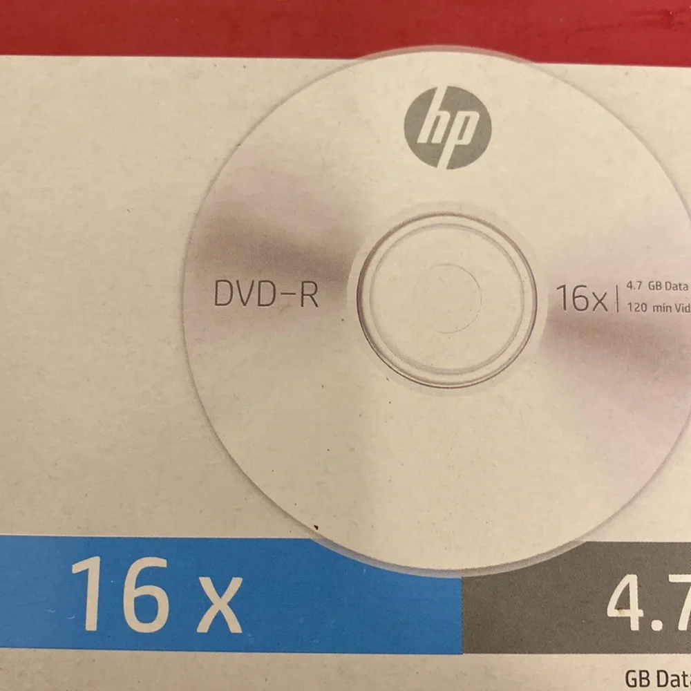 HP DVD-R 5 pk set if 5 boxes 16x 4.7 GB 120 min disks